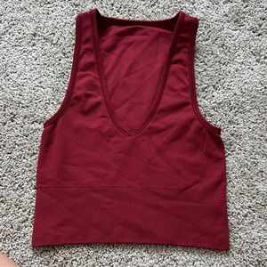 Athleta Ribbed Cropped V Neck